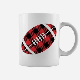 Tis The Season Buffalo Plaid Football Ball Christmas Pajama Sweatshirt Coffee Mug | Crazezy UK