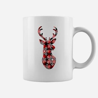 Toddler Snowflake Christmas Buffalo Red Plaid Deer Reindeer Coffee Mug | Crazezy DE