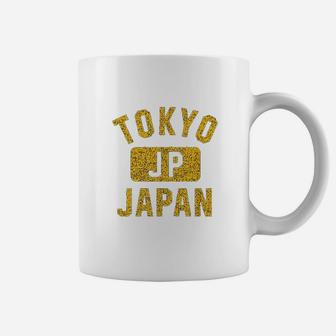 Tokyo Japan Gym Style Distressed Amber Print Coffee Mug | Crazezy UK