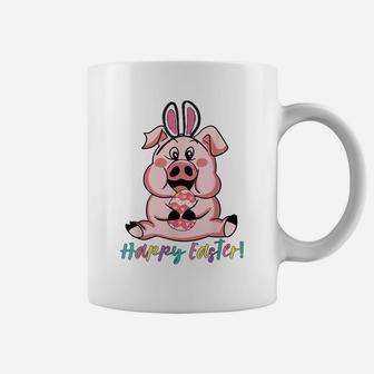 Tu Happy Easter Pig Bunny Easter Egg Hunting Costume Coffee Mug | Crazezy