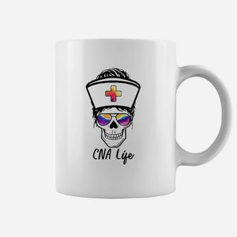 Tu Messy Skull Nurse Cna Life Nursing Tie Dye Gift Coffee Mug | Crazezy