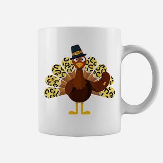 Turkey Thanksgiving Day Gifts Pilgrim Leopard For Womens Coffee Mug | Crazezy