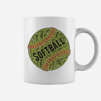 Typography Softball For Girls, Women And Teens Coffee Mug | Crazezy DE