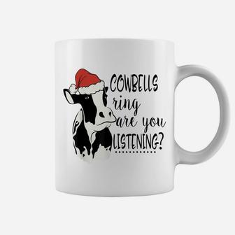 Ugly Christmas Funny Farm Cow Cowbells Ring Christmas Pajama Coffee Mug | Crazezy