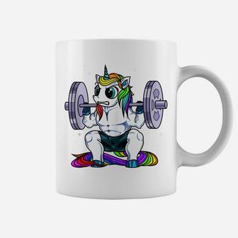 Unicorn Weightlifting Squatting Gym Workout Women Fitness Coffee Mug | Crazezy