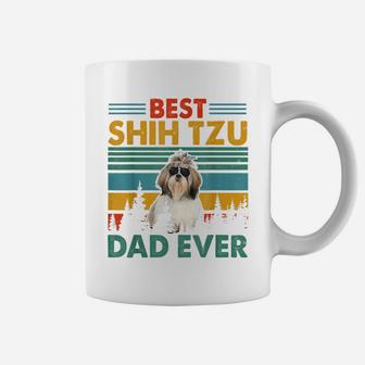 Vintag Retro Best Shih Tzu Dad Happy Father's Day Dog Lover Coffee Mug | Crazezy AU