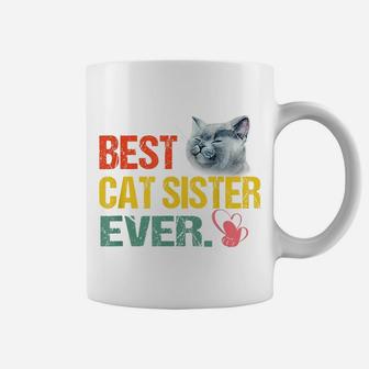 Vintage Best Cat Sister Ever Coffee Mug | Crazezy