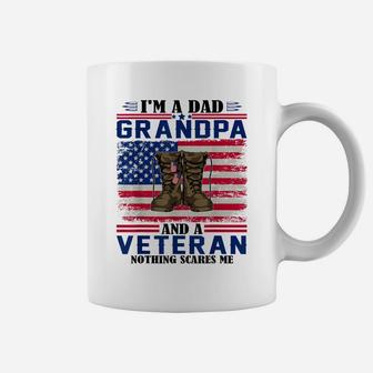 Vintage I'm A Dad Grandpa And A Veteran Nothing Scares Me Coffee Mug | Crazezy UK