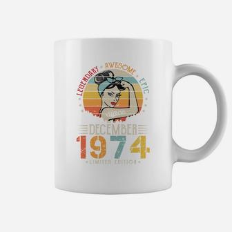 Vintage Legendary Awesome Epic Since December 1974 Birthday Coffee Mug | Crazezy
