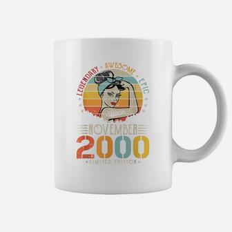 Vintage Legendary Awesome Epic Since November 2000 Birthday Coffee Mug | Crazezy DE