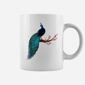 Vintage Peacock Japanese Beauty Bird Flower Gift T Shirt Coffee Mug | Crazezy