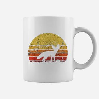 Vintage Retro Fennec Fox Silhouette Sunset Distressed Funny Coffee Mug | Crazezy AU