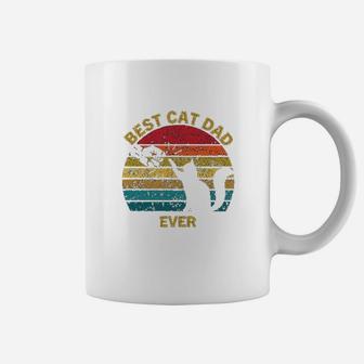 Vintage Retro Gift For Men Casual Best Cat Dad Ever Coffee Mug | Crazezy CA