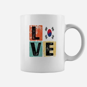 Vintage Retro I Love South Korea Flag For South Korean Pride Coffee Mug | Crazezy AU