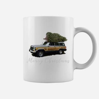 Vintage Surf Wagon Suv Merry Christmas Tree On A Truck Coffee Mug | Crazezy