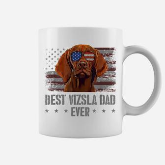 Vizsla Best Dog Dad Ever Retro Usa American Flag Coffee Mug | Crazezy
