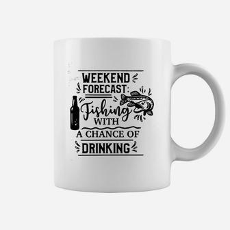 Weekend Forecast Fishing With A Chance Of Drinking Coffee Mug - Thegiftio UK
