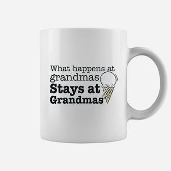 What Happens At Grandmas Stays And Grandmas Ice Cream Coffee Mug | Crazezy UK