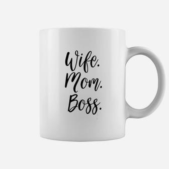 Wife Mom Boss Lady White Mommy Gift Coffee Mug - Thegiftio UK
