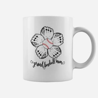 Women Proud Baseball Mom Flower Baseball Design Coffee Mug | Crazezy