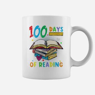 Womens 100 Days Of School Reading English Teacher Books Stack Tee Coffee Mug | Crazezy AU