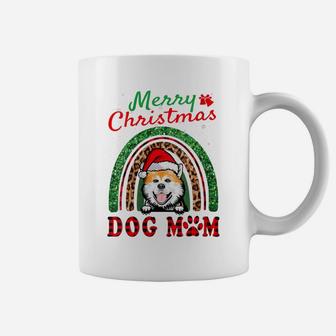 Womens Akita Inu Santa Dog Mom Boho Rainbow Funny Christmas Coffee Mug | Crazezy AU