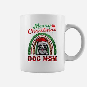 Womens Akita Santa Dog Mom Boho Rainbow Funny Christmas Coffee Mug | Crazezy DE