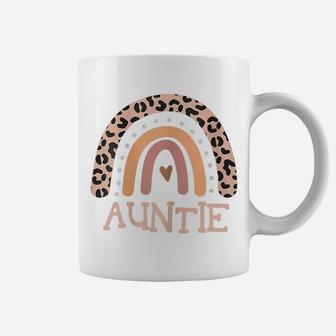 Womens Auntie Life Leopard Rainbow Cheetah Print Auntie Graphic Coffee Mug | Crazezy