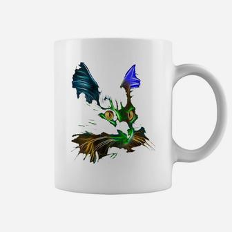 Womens Best Colorful Cat Design, For Cat Lovers, Who Love Cool Cats Coffee Mug | Crazezy DE
