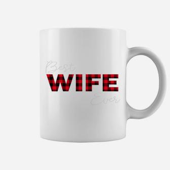Womens Best Wife Ever, Buffalo Plaid Family Aniversary Matching Coffee Mug | Crazezy CA