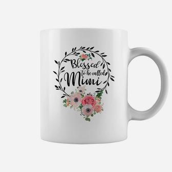 Womens Blessed Mimi Floral Grandma Mother's Day Gift Coffee Mug | Crazezy