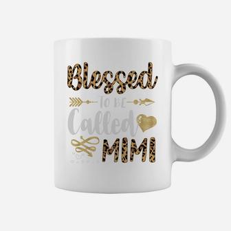 Womens Blessed To Be Called Mimi Cute Leopard Hearts Gifts Coffee Mug | Crazezy UK