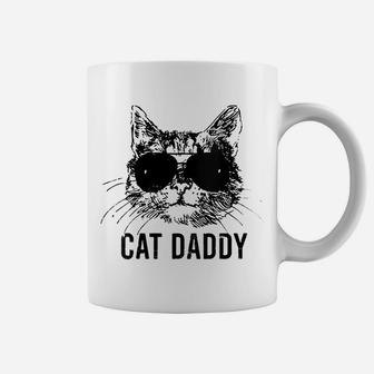 Womens Cat Daddy Funny Cats Lover Black Cat Dad Fathers Day Vintage Coffee Mug | Crazezy CA