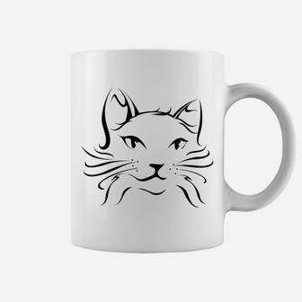 Womens Cat Lovers, Cute Cat Face For Cat Moms Women Girls And Kids Coffee Mug | Crazezy DE
