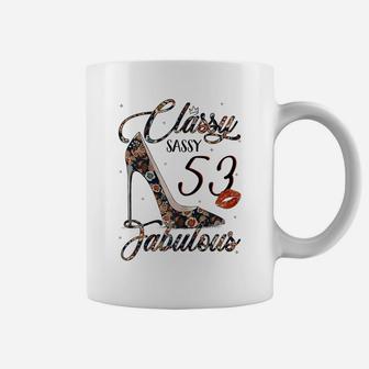 Womens Classy Sassy 53 Fabulous Flower High Heel 53Rd Birthday Coffee Mug | Crazezy CA
