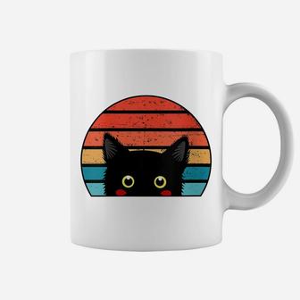 Womens Cute Retro Style Cats Vintage Black Cat Lover Gift Idea Coffee Mug | Crazezy AU
