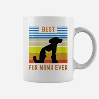 Womens Funny Best Fur Mama Ever Vintage Retro Dog Cat Mom Owner Coffee Mug | Crazezy DE