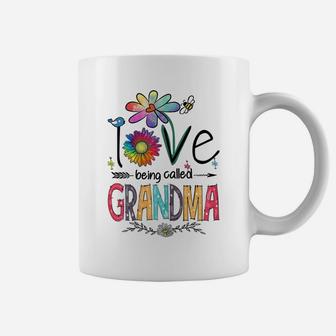 Womens I Love Being Called Grandma Daisy Flower Cute Mother's Day Coffee Mug | Crazezy