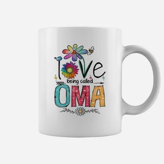 Womens I Love Being Called Oma Daisy Flower Cute Mother's Day Coffee Mug | Crazezy