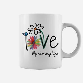 Womens Love Grammylife Life Daisy Flower Cute Funny Mother's Day Coffee Mug | Crazezy DE