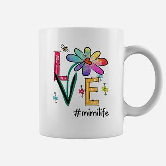 Womens Love Mimi Life Daisy Flower Cute Funny Mother's Day Grandma Coffee Mug | Crazezy UK