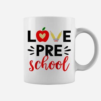 Womens Love Preschool Teacher Shirt Love My Preschoolers Team Prek Raglan Baseball Tee Coffee Mug | Crazezy