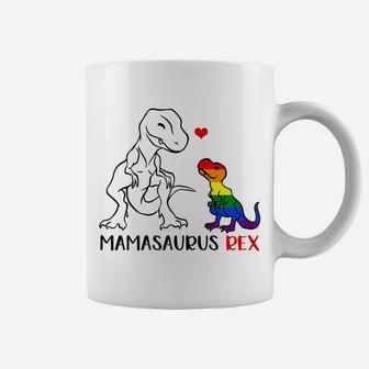 Womens Mamasaurus Rex T Rex Dinosaur Proud Mom Lgbt Pride Shirt Coffee Mug | Crazezy DE