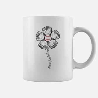 Womens Mother's Day Shirt Proud Baseball Mom Flower For Women Gift Coffee Mug | Crazezy