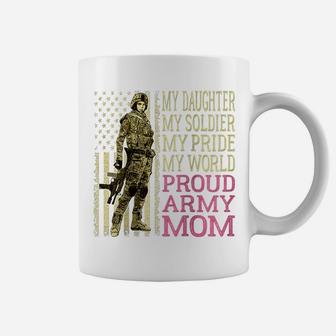 Womens My Daughter My Soldier Hero - Proud Army Mom Military Mother Raglan Baseball Tee Coffee Mug | Crazezy