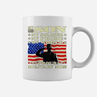 Womens My Son My Soldier Hero Proud Military Mom Army Mother Gifts Raglan Baseball Tee Coffee Mug | Crazezy UK