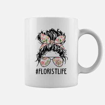 Womens Nn Messy Bun Florist Life Plant Flower Lover Mothers Day Coffee Mug | Crazezy AU