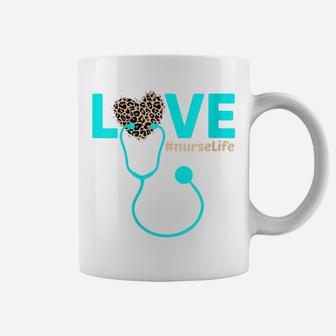 Womens Nurse Life Rn Lpn Cna Healthcare Cheetah Heart Leopard Funny Coffee Mug | Crazezy