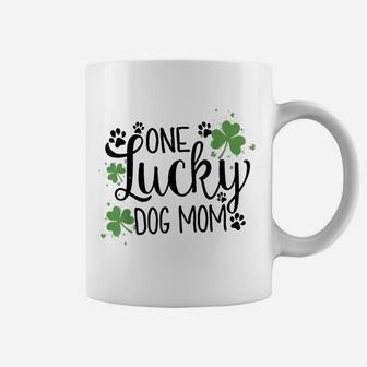 Womens One Lucky Dog Mom Shirt St Patrick Day Cute Dog Mom Coffee Mug | Crazezy DE