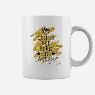 Womens Perfect Queens Are Born In January Birthday Gift Elegance Coffee Mug | Crazezy